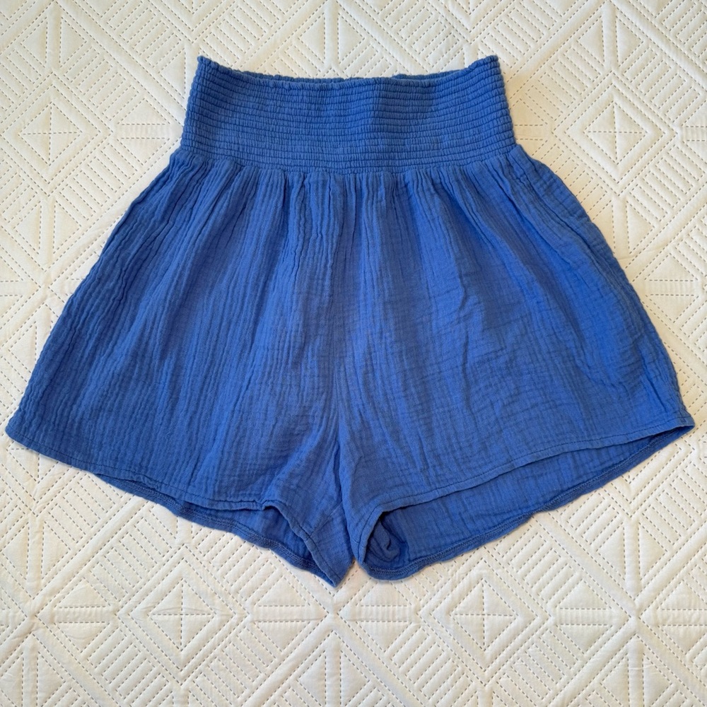 Z Supply Blue High-Waisted Shorts 100% Cotton Size M